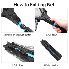 Load image into Gallery viewer, SANLIKE 180cm/220cm Fishing Net Portable Telescopic Folding Landing Handle Aluminium Alloy Pole Coated Net Fishing Accessories
