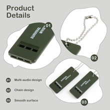 Load image into Gallery viewer, SANLIKE Emergency Whistle 120db Multi-Audio Loud Safety Accessory with Key Chain for Outdoor Boating Fishing Rescue Signal