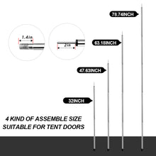 Load image into Gallery viewer, SANLIKE 2 Sets Adjustable Tent Poles Tarpaulin Pole Awning Pole Support Outdoor Camping Accessories Steel Pole Camping Tools