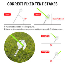 Load image into Gallery viewer, SANLIKE 10pcs/Set 20cm Stake Pegs Tent Pegs High Strength Ground Pegs T with Illuminated Iron Galvanised Outdoor Camping Tools