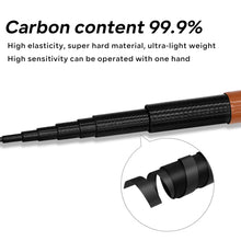 Load image into Gallery viewer, SANLIKE 2.4m-5.1m Short Section Telescopic Fishing Rods Carbon Ultra Light Streaming Freshwater Ultra Light Stiff Streaming Rods