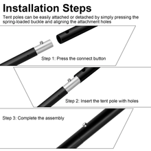 Load image into Gallery viewer, SANLIKE 2set Tent Pole Telescopic Adjustable Tarp Aluminium Alloy Support Rods Awning Shelter Outdoor Hiking Camping Accessories