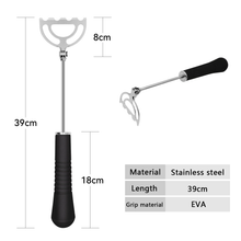 Load image into Gallery viewer, SANLIKE Shrimp Bait Shovel Portable Stainless Steel Rotatable Shovel Fish Bait Black Anti-Slip Grip Fishing Tackle Accessory
