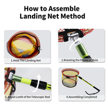 Load image into Gallery viewer, SANLIKE Fishing Net Fish Landing Net Collapsible Fish Net with Anti-Slip Telescoping Rubber Pole Handle for Kids Adults