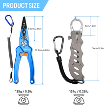 Load image into Gallery viewer, SANLIKE Fishing Pliers Grip Clip Set Line Cutter Multifunctional Aluminum Alloy Fishing Lip Gripper Hook Remover Tackle Tool