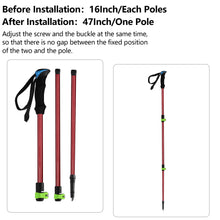 Load image into Gallery viewer, SANLIKE 1.1m Ultralight Trekking Poles Non-slip Crutch Three-section Adjustable Carbon Fiber Trekking Pole Walking Pole