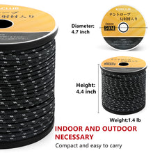 Load image into Gallery viewer, SANLIKE 50M Reflective Tent Rope 4MM Nylon Tent Line Multifunction Outdoor Sports Camping Hiking Tent Accessories