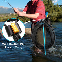 Load image into Gallery viewer, SANLIKE 1.8/2.1m Folding Fishing Landing Net Retractable Rubber Coated Nylon Handle Net for Carp Tackle Catch and Release