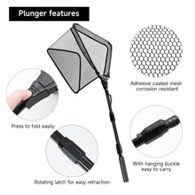 Load image into Gallery viewer, SANLIKE Triangle Handle Nylon Net with Rubber CoatingRetractable Folding Pole HandleFishing Equipment Accessories