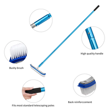Load image into Gallery viewer, SANLIKE Swimming Pool Brush, Adjustable with 6.7ft Polished Aluminium Pole, for Swimming Pool Skimmer Net Cleaning Tools