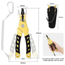 Load image into Gallery viewer, SANLIKE Fish Plier With Fish Lip Grip Antirust Aluminum Alloy Tungsten Carbide Fishing Hook Remover Line Cutting Fish Grabber