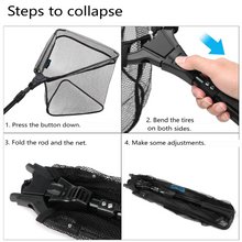 Load image into Gallery viewer, SANLIKE Fishing Landing Net Collapsible Retractable Portable Fish Friendly Triangle Design Nylon Mesh Aluminium Alloy Pole