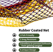 Load image into Gallery viewer, SANLIKE Fishing Net Fish Landing Net Collapsible Fish Net with Anti-Slip Telescoping Rubber Pole Handle for Kids Adults