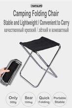 Load image into Gallery viewer, SANLIKE Aluminium Mini Folding Chair Ultra-Light Weight Anti-Rust Outdoor Camping Travel Fishing Chair Foldable Seat Stool