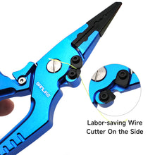 Load image into Gallery viewer, SANLIKE Aluminium Fishing Pliers Rustproof Multifunctional Fishing Line Scissors with Safety Lock and Storage Bag Easy to Carry