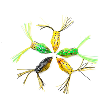 Load image into Gallery viewer, SANLIKE 5PCS Saltwater Freshwater Lures Frog Fishing Lures Soft White Double Hooks Artificial Wildlife Fishing Hooking Tools