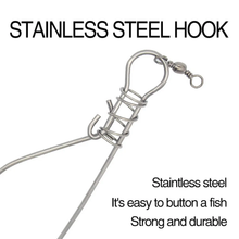 Load image into Gallery viewer, SANLIKE 5m Fish Buckle Lock Wire Rope Steel Large Live Fish Buckle Set Stringer Controller Buoyancy for Fishing Accessories Tool