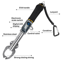 Load image into Gallery viewer, SANKILE Fishing Grip Controller With Digital Weighing Scale Stainless Steel Fish Lip Gripper Catcher Fishing Tackle Tool