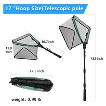 Load image into Gallery viewer, SANLIKE Floating Fishing Net Aluminium Telescoping Foldable Landing Net Retractable Pole Handle and Nylon Mesh Fishing Tools