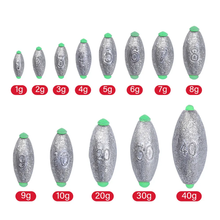 Load image into Gallery viewer, SANLIKE 10pcs Open-Hearted Fast Hanging Lead Raft Fishing Boat Fishing Rock Fishing Olive-Type Free-Stranding Pendant