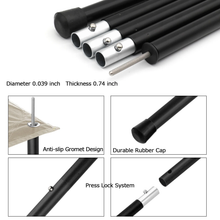 Load image into Gallery viewer, SANLIKE 2 Sets Aluminium tent poles Thick OD 19mm waterproof poles Collapsible camping sunshade poles Outdoor camping tools