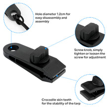 Load image into Gallery viewer, SANLIKE Tarpaulin Clips Heavy Duty Locking Handle Tent Clips Clamps with Ball Stretch Cord for securing tarpaulins Outdoor Tools