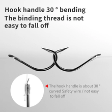 Load image into Gallery viewer, SANLIKE 30pcs 9#-13# Fish Hooks with Barbs Carbon Steel Forged Crooked Mouth Hook Sea Fishing Gaff Tool Accessories