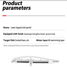 Load image into Gallery viewer, SANLIKE Pencil Sinking Fishing Lure Weights 10g 8cm Bass Fishing Tackle Lures Fishing Accessories Saltwater Lures Fish Bait