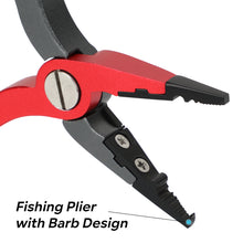 Load image into Gallery viewer, SANLIKE Fishing Pliers Aluminium Alloy Multifunctional Hooks Remover Fishing Line Scissors with Safety Lock and Storage Bag