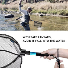 Load image into Gallery viewer, SANLIKE 0.64m Folding Fishing Landing Net Aluminum Fishing Hand Net Portable Lightweight Retractable Fishing Tools Accessories