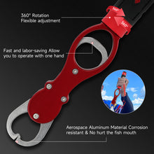 Load image into Gallery viewer, SANLIKE Fish Lip Grip Multifunctional Portable Fishing Gripper 360° Rotatable Rubber Handle Lanyard with Weighing Scale Tackle