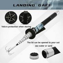 Load image into Gallery viewer, SANLIKE Stainless Steel Squid Gaff Five Hooks Extendable Contractile Gripper Squids Hook Fishing Gear 6M Retractable Squid Hook