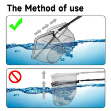 Load image into Gallery viewer, SANLIKE 129cm 2pcs Folding Net Collapsible Retractable Sturdy Rubber Coated Landing Handle Fishing Rod Fishing Tool Accessories