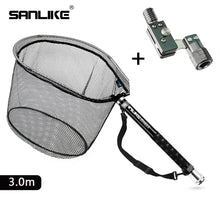 Load image into Gallery viewer, SANLIKE 3m Fishing Net Carbon Portable Telescoping Foldable Landing Hand Pole PE Net With Red Adapter Fishing Tackle
