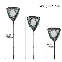 Load image into Gallery viewer, SANLIKE 2.5M Floating Fishing Net Fish Foldable Landing Net with Retractable Pole Handle Durable Rubber Coated Fishing Accessory