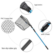 Load image into Gallery viewer, SANLIKE 180cm/220cm Fishing Net Portable Telescopic Folding Landing Handle Aluminium Alloy Pole Coated Net Fishing Accessories
