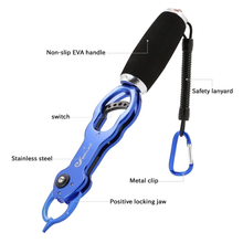 Load image into Gallery viewer, SANLIKE Fish Lip Grip Aluminum Alloy Gear Non-Slip EVA Handle Fishing Grip Clip Max Weighing 17KG Fishing Gripper Accessories