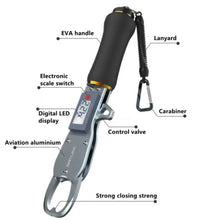 Load image into Gallery viewer, SANLIKE Aluminium Multifunctional Fishing Lip Grip Portable with Digital Scale 360° Rotatable with Digital Scale Fishing Tools
