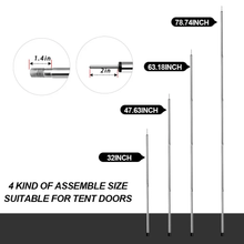 Load image into Gallery viewer, SANLIKE Ultralight stainless steel tent poles waterproof tarpaulin poles camping poles with tent pegs wind rope tent hammer