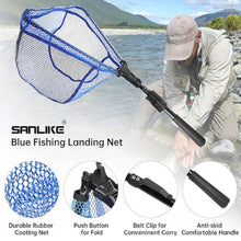 Load image into Gallery viewer, SANLIKE 1.8M Fishing Net Fiberglass Pole Folding Landing Handle Net Telescoping Rod for Easy Catch Release Carp