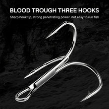Load image into Gallery viewer, SANLIKE 10g 5.8cm Metal Jig Lead Bait with 2 Hooks, Sharp and Strong Triple Hooks Full Swimming False Bait Tackle