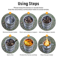 Load image into Gallery viewer, SANLIKE Outdoor Wood Stove Portable Folding Firewood Stove Camping Gasification Furnace Equipment Windproof Camping Tool