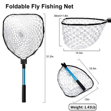 Load image into Gallery viewer, SANLIKE 0.85m Fishing Net Collapsible Pole Folding Extend Rubber Coated Freshwater Saltwater Landing Net for Carp Catching
