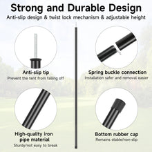 Load image into Gallery viewer, SANLIKE 2-Piece 190cm Iron Tent Pole Adjustable Tarpaulin Pole Tarpaulin Awning Camping Iron Pole Spring Hook Pole