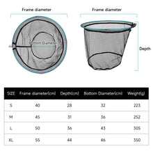 Load image into Gallery viewer, SANLIKE Fishing Net Collapsible Black Coated Dip Mesh Portable Handle Landing Net Aluminium Frame Fishing Tackle