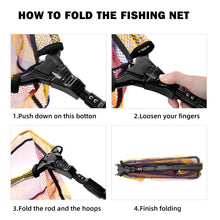 Load image into Gallery viewer, SANLIKE 1.1M Fishing Net Fiberglass Telescoping Foldable Landing Handle Net Pole Catching Fishing Equipment Accessories