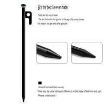Load image into Gallery viewer, SANLIKE 8 Pieces Black 30cm Tent Pegs Heavy Duty Forged Steel Tent Stakes Storage Bag Various Ground Outdoor Camping Tools