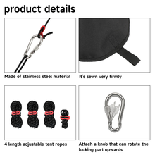 Load image into Gallery viewer, SANLIKE yurt dome cap waterproof tent top 4 rope stainless steel self-locking climbing buckle outdoor tent accessories