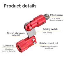 Load image into Gallery viewer, SANLIKE Fishing Net Pole Folding Joint 1/2inch 12mm Landing Net Fishing Rod Adapter Joints Connector Aluminum Alloy Fishing Tool