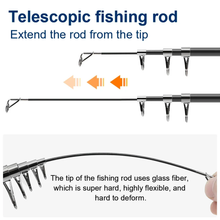 Load image into Gallery viewer, SANLIKE 1.8-3m Telescopic Casting Fishing Rods Carbon Ultralight Portable Wobbler Bait Fishing Rods For Saltwater Fishing Tools